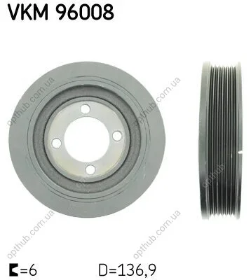 Шків ременя генератора DAEWOO REZZO (U100) 2.0G2 -ua SKF VKM 96008 (фото 1)
