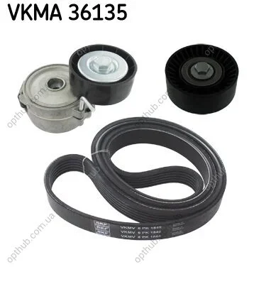 Роликовий модуль натягувача ременя (ролик, ремінь) SKF VKMA 36135 (фото 1)