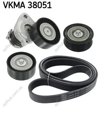 Роликовий модуль натягувача ременя (ролик, ремінь) SKF VKMA 38051 (фото 1)