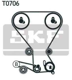 Комплект ГРМ (ремінь + ролик) HYUNDAI H-1, H-1 / STAREX, H-1 TRAVEL, SANTA FÉ I, SONATA IV KIA SORENTO I 2.4 06.97- SKF VKMA 95959