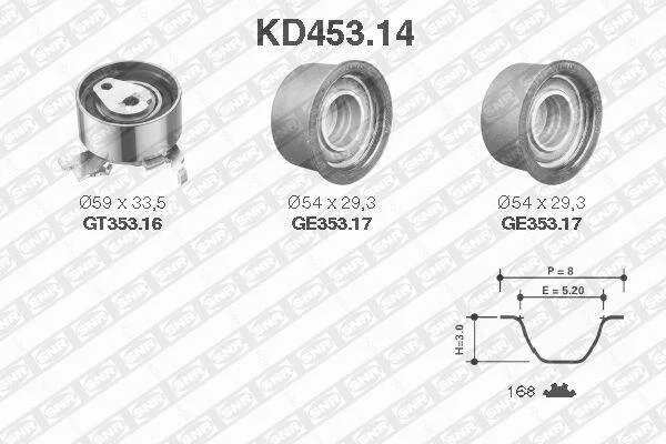 Комплект ременя газорозподільного механізму SNR NTN KD453.14 (фото 1)