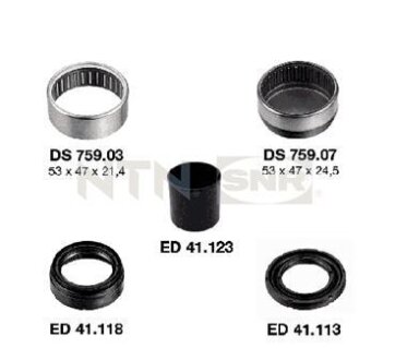 Ремкомплект задней балки без стабилизатора (2 сальника, подшипник) SNR NTN KS55906