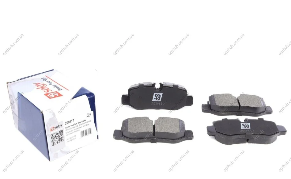 Колодки гальмівні (задні) MB Vito (W447) 14- (Brembo) SOLGY (opt-om) Solgy 209117 (фото 1)