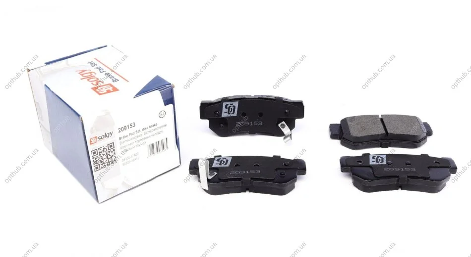 Колодки гальмівні (задні) Hyundai Tucson 2.0 CRDi 04-10 SOLGY (opt-om) Solgy 209153 (фото 1)