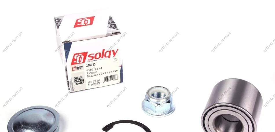 Підшипник маточини (задньої) Renault Megane II (25x55x45) (к-кт) SOLGY UA63 Solgy 216083 (фото 1)