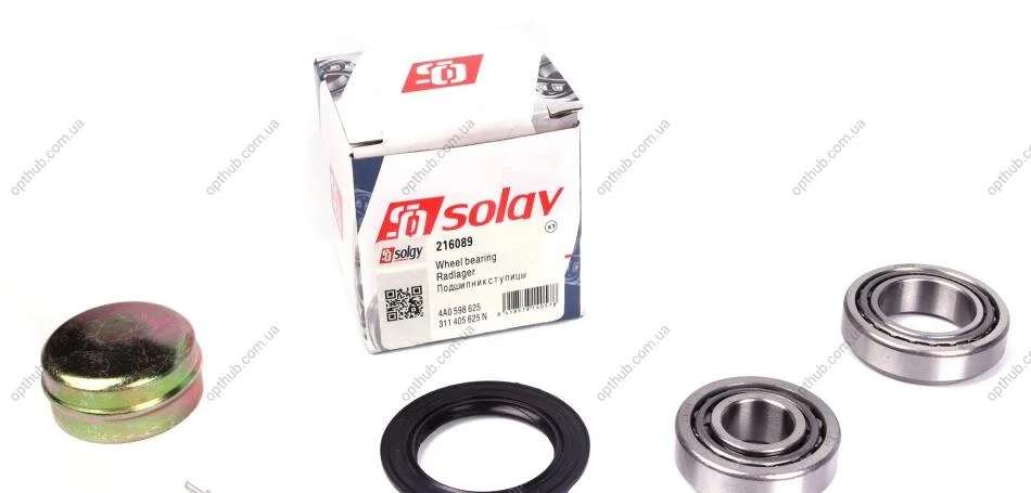 Підшипник маточини (задньої) Audi 80/100/A4/A6 (к-кт) SOLGY UA63 Solgy 216089 (фото 1)