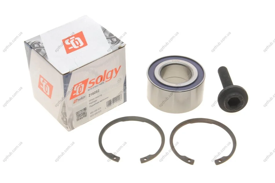 Підшипник маточини (передньої) Audi A4/A6/VW Passat 95-05 (39x75x37) (к-кт) SOLGY UA63 Solgy 216092 (фото 1)