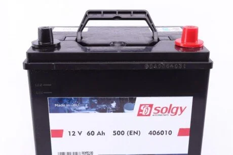 Акумуляторна батарея 60Ah/500A (230x172x222/+R) Азія SOLGY UA63 Solgy 406010