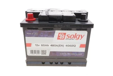 Акумуляторна батарея 60Ah/480A (242x175x190/+L) SOLGY (opt-om) Solgy 406012