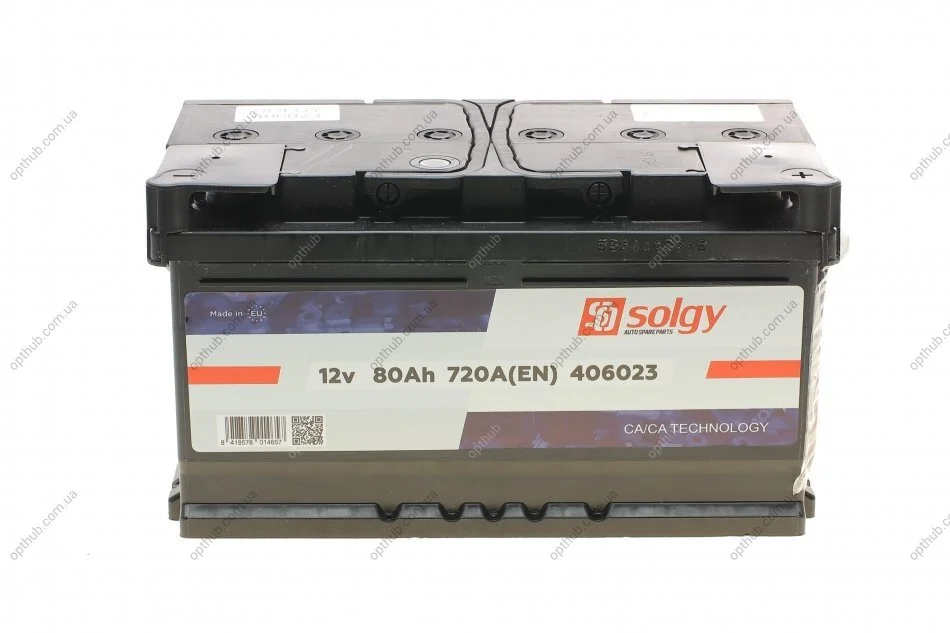 Акумуляторна батарея 80Ah/720A (315x175x175/+R) SOLGY (opt-om) Solgy 406023 (фото 1)