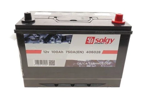Акумуляторна батарея 100Ah/750A (303x175x227/+R/B01) (Азія) SOLGY UA63 Solgy 406028