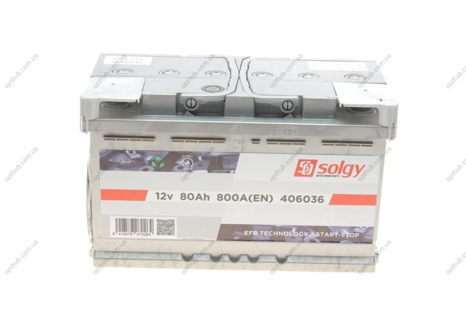 Стартерная батарея (аккумулятор) SOLGY Solgy 406036 (фото 1)