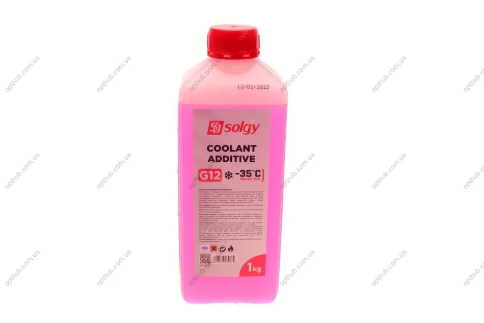Антифриз (червоний) G12 (1kg) (-35°C готовий до застосування) SOLGY (opt-om) Solgy 503007 (фото 1)