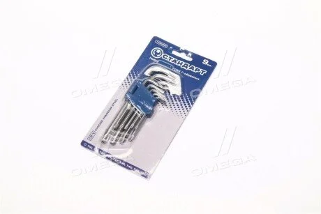 Набор ключей TORX с отверстием Г-образных 9ед. СТАНДАРТ TKS0901