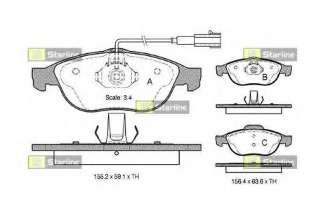 Гальмівні колодки дискові STARLINE BD S303