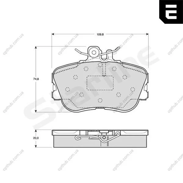 Гальмівні колодки дискові STARLINE BD S818P (фото 1)