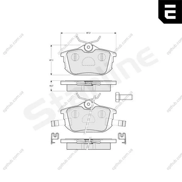 Гальмівні колодки дискові STARLINE BD S830P (фото 1)