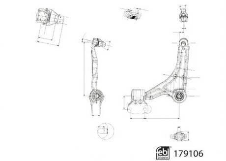 Рычаг подвески с сайлентблоком и шаровой опорой SWAG 33104802