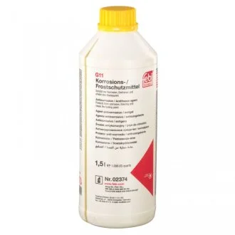 Концентрат охолоджуючий G11 02374/1.5L АНТИФРИЗ 1.5L ЗЕЛЁНО-ЖЁЛТЫЙ КОНЦЕНТРАТ (G11 / MB 325.2) -ua SWAG 99 90 2374