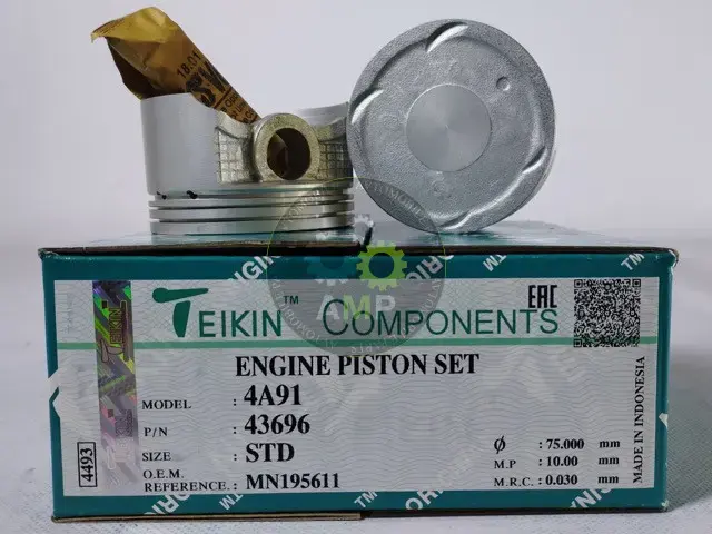 Поршень із пальцем (к-кт на двигун) 4A91 STD/75/1.2-0.8-2/18mm 4PC, TEIKIN 43696STD (фото 1)