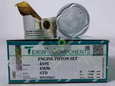Поршень із пальцем (к-кт на двигун) 4A91 STD/75/1.2-0.8-2/18mm 4PC, TEIKIN 43696STD