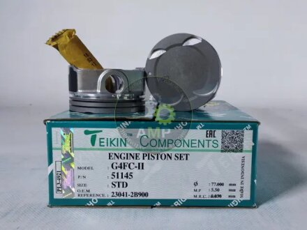 Поршень ДВС STD (4ед.+пальцы)) Hyundai 1.6 (G4FC-II) Elantra (15-), Cerato (16-) (51145-STD) TEIKIN 51145STD