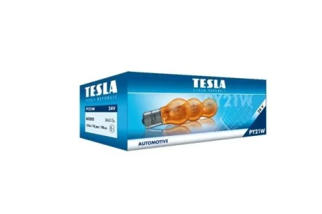 Лампа PY21W 24В 21Вт BAU15s, одноконтактная, желт. TESLA B52302