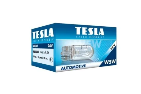 Лампа W5W 24В 5Вт W2,1x9,5d, подсветка панели приборов, безцок. бол. TESLA B65202