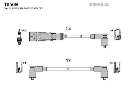 Комплект кабелів високовольтних | OE: 437998031B AUDI VW -ua TESLA T050B
