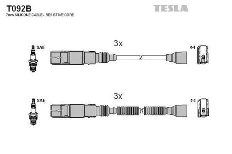 Комплект кабелів високовольтних | OE: 002576V002, 002576V002000000 SMART -ua TESLA T092B