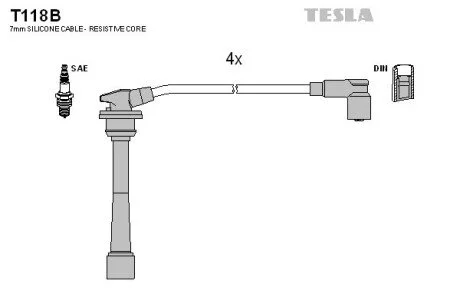 Комплект кабелів запалювання TESLA T118B