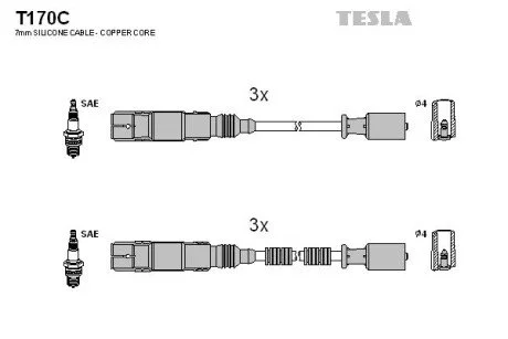 Комплект кабелів запалювання TESLA T170C