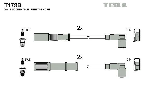 Комплект кабелей зажигания TESLA T178B (фото 1)