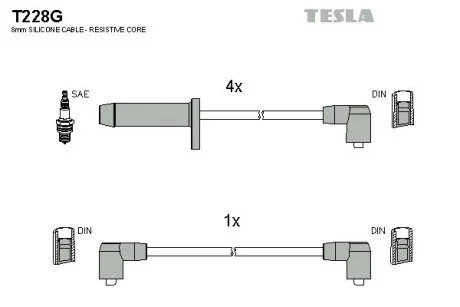 Комплект кабелів запалювання TESLA T228G
