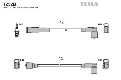 Комплект кабелів запалювання TESLA T252B