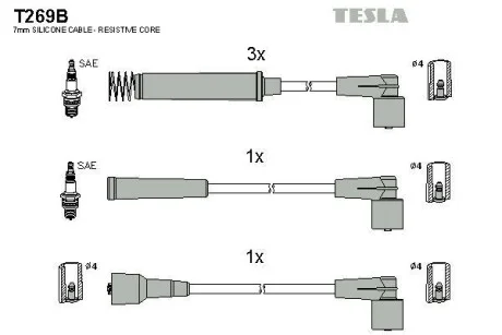 Комплект кабелей высоковольтных | OE: 1612541 90442406 ASTRA F 1.4 TESLA T269B
