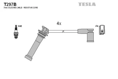 Комплект кабелей высоковольтных TESLA T297B