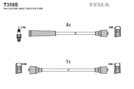 Комплект кабелей зажигания TESLA T359S