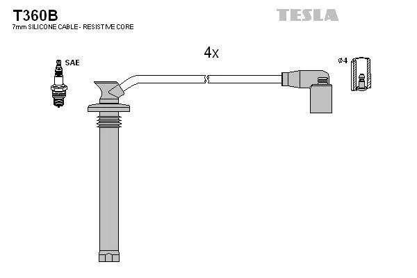 Комплект кабелів високовольтних | OE: 477F-3707130-60 CHERY AMULET II ELARA E5 1.5, ZAZ FOR -ua TESLA T360B (фото 1)