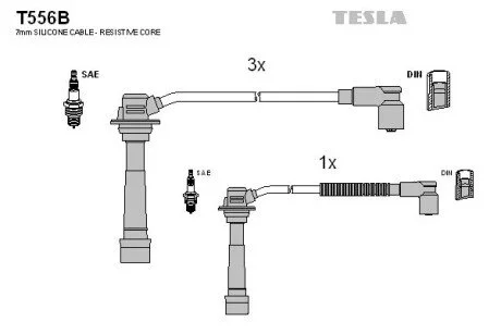 Комплект кабелів запалювання TESLA T556B