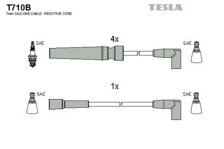 Провода свічкові Нескія 1,5 16V/Есперо (силікон) Tesla TESLA T710B