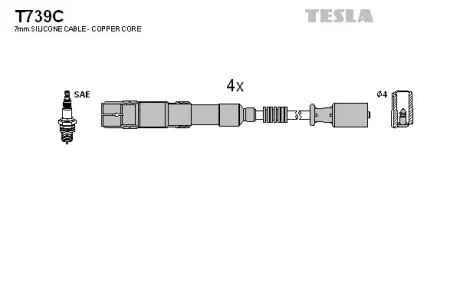 Комплект кабелів запалювання TESLA T739C