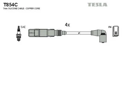 Комплект кабелів запалювання TESLA T854C