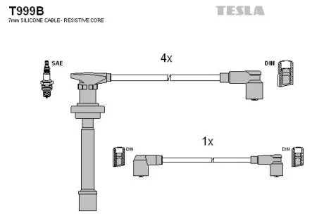 Комплект кабелів запалювання TESLA T999B