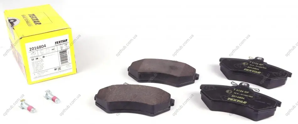Комплект гальмівних колодок передн, AUDI 100 C3, 80 B3, 80 B4, A4 B5 CHERY COWIN, FENGYUN, TIGGO GEELY CK SEAT CORDOBA, CORDOBA VARIO, IBIZA II, INCA, TOLEDO I VW CADDY II 1.3-2.9 08.86- TEXTAR 2016804 (фото 1)