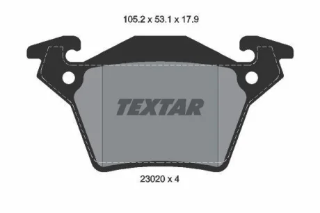 Комплект гальмівних колодок задн, MERCEDES V (638/2), VITO (W638) 2.0-2.8 02.96-07.03 TEXTAR 2302001