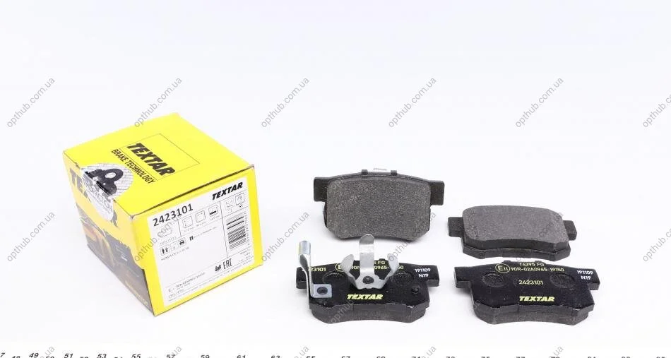 Колодки гальмівні (задні) Honda Accord IV/V/VI/VII 89-12/Civic VI/VII/VIII 94-/CR-V 01-07 (opt-om) TEXTAR 2423101 (фото 1)