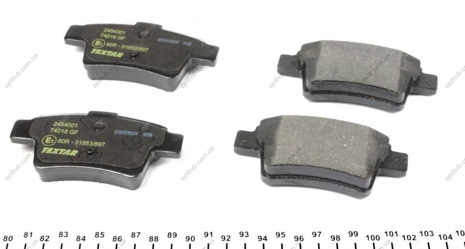 Колодки гальмівні (задні) Citroen C4 06- (Bosch) Q+ UA63 TEXTAR 2454001 (фото 1)