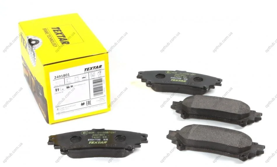 Колодки гальмівні (задні) Lexus RX 08-15/Toyota Prius 11- UA63 TEXTAR 2491801 (фото 1)