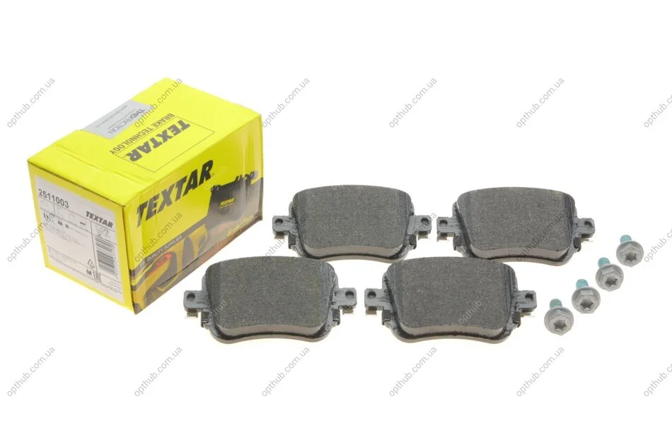 Колодки гальмівні (задні) Audi Q3/Skoda Octavia/Seat Leon/VW Sharan/Passat B7 12- (TRW) Q+ (opt-om) TEXTAR 2511003 (фото 1)